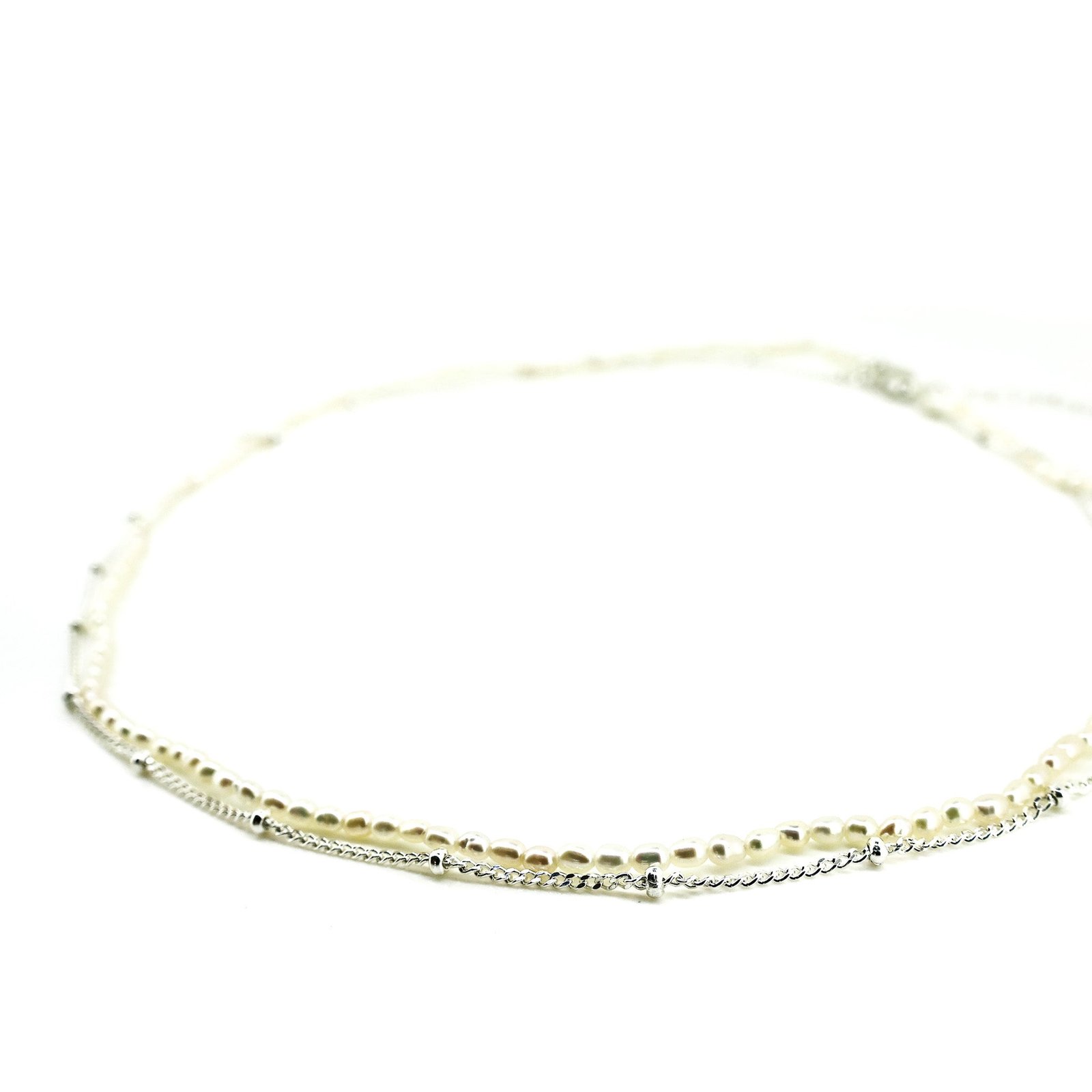 dainty chain and pearl necklace