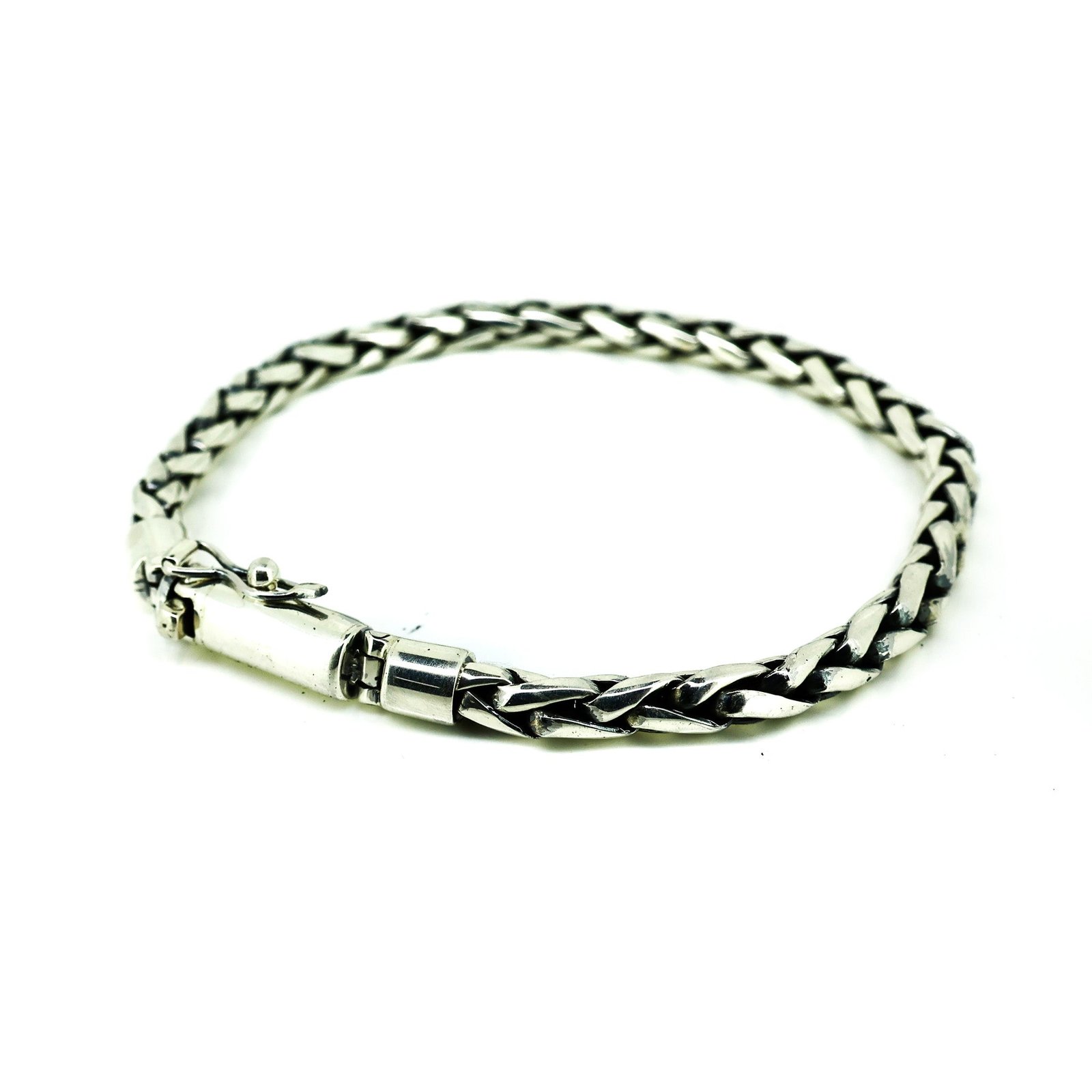 Sterling silver mens chain bracelet heavy woven link 925 silver Australian jewellery